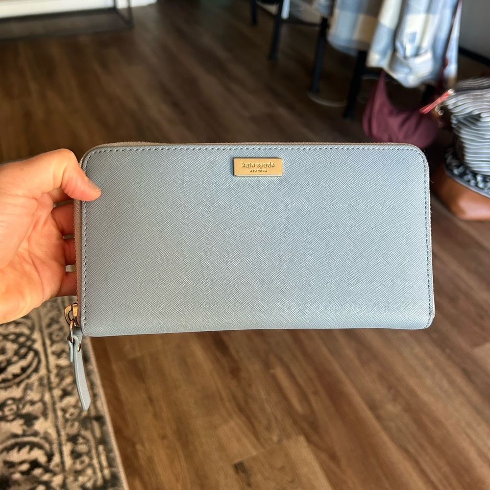 Kate Spade Light Blue Zip Wallet
